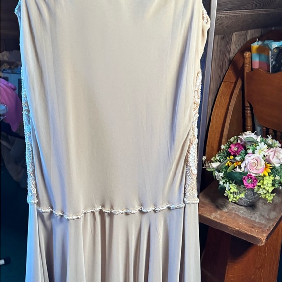 Midnight Velvet Cream Embellished Maxi Dress Wedding Guest Mother of Bride (L) - Picture 6 of 7